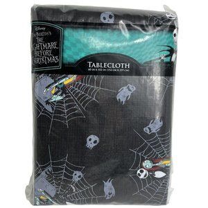Disney Nightmare Before Christmas Tablecloth 60"x102” Jack And Sally Spiderwebs